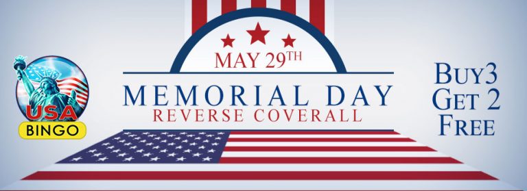 Memorial Day Reverse Bingo Coverall