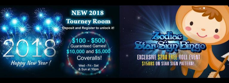 New 2018 Tourney Room - Zodiac Star Sign Bingo