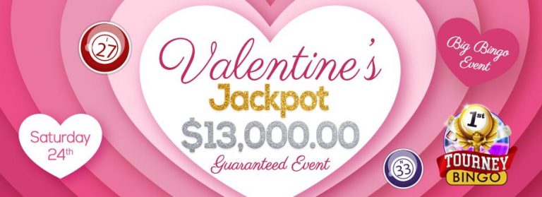 Valentine’s Jackpot $13,000 Guaranteed Bingo Fest Event