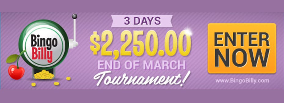BingoBilly closes out March with $2,250 Payoff for Slots Players