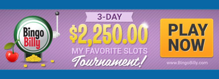 3-Day My Favorite Slots Tournament featuring $2,250 in prizes