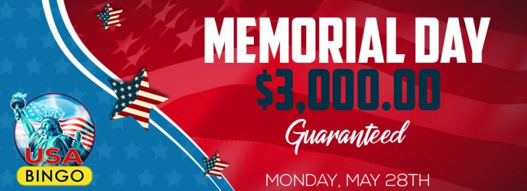 Celebrate Memorial Day with $3,000 of guaranteed cash prizes