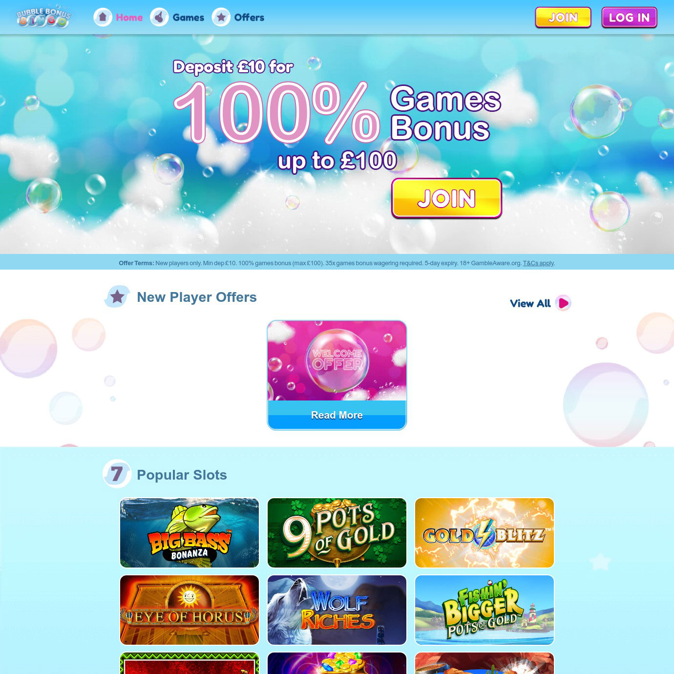 Bubble Bonus Bingo