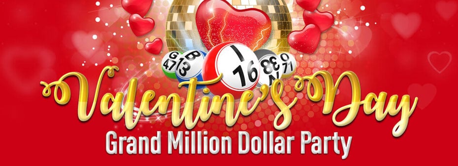 Celebrate the season of love in the Valentine's Day Grand Million bingo party