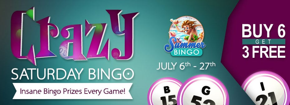 Crazy Saturday Bingo - Win fabulous bingo cash prizes every Saturday
