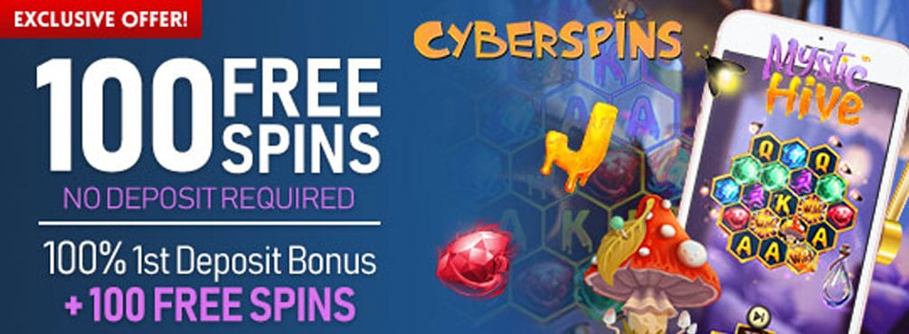 100 No Deposit Sign Up Spins on Betsoft’s new game Mystic Hive at Cyber Spins