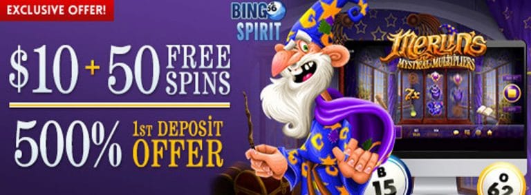 Exclusive $10 FREE Bingo Bonus and 50 FREE Sign up Spins at Bigno Spirit