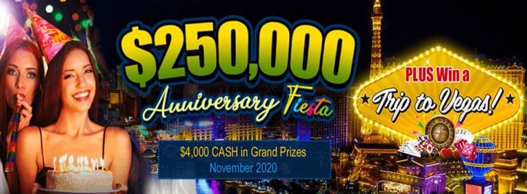 $250,000 in CASH JACKPOTS, OVER $5,000 in EXTRA Prizes - win an unforgettable trip to Las Vegas