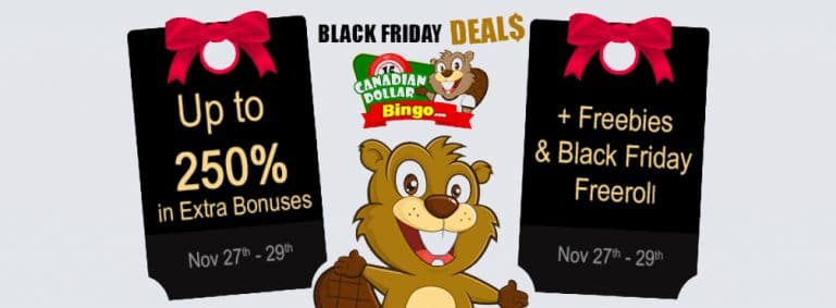 Black Friday FreeRoll at Canadian Bingo - 250% in EXTRA bonuses