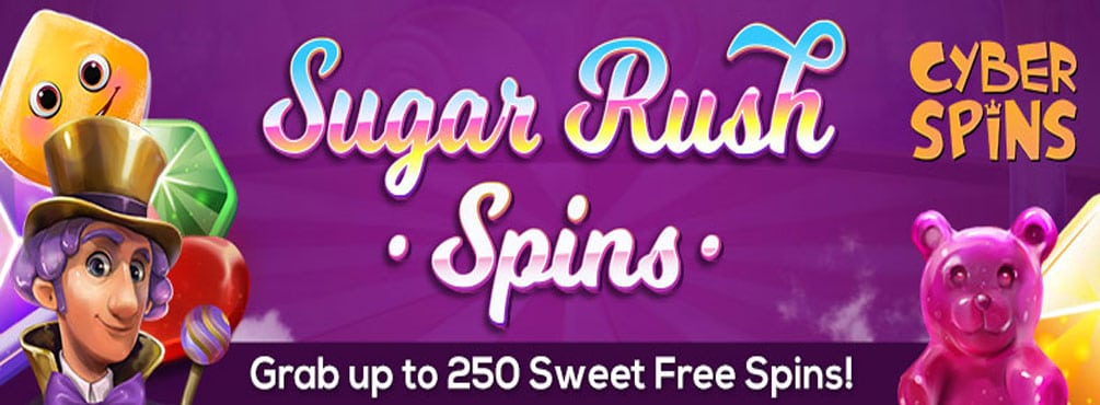 Juicy Treats with Sugar Rush Spins Offer at Cyber Spins