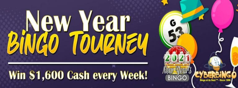 Win BIG in the New Year Bingo Tourney at Cyber Bingo