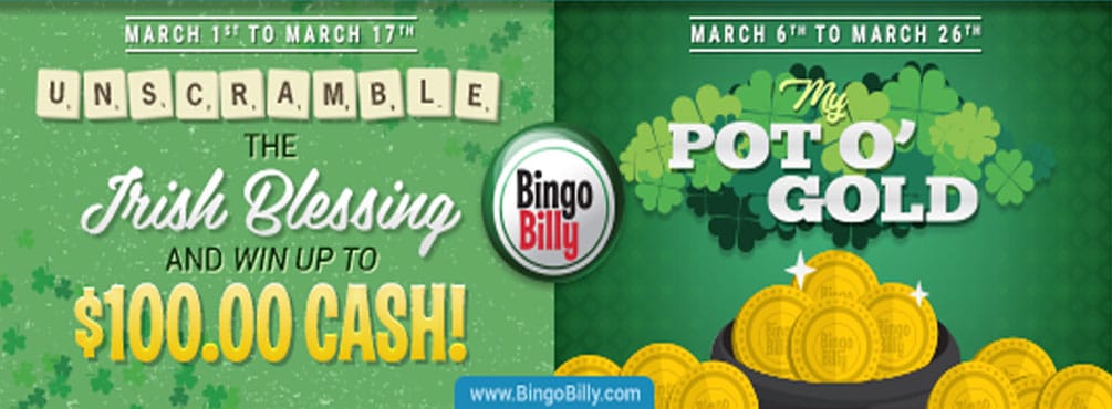 Irish Blessings and incredible prizes are ready at BingoBilly this March