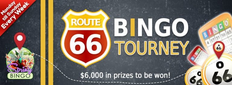 Route 66 Bingo Tourney - Win $2,500.00 cash at Bingo Spirit