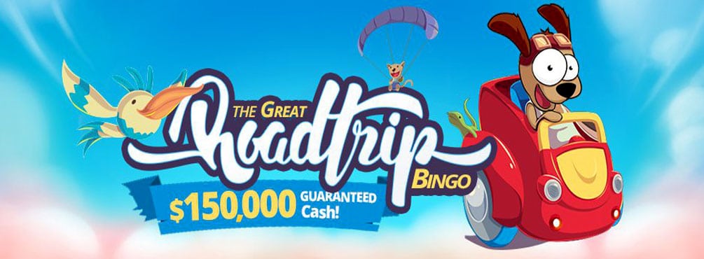 Great Road Trip Bingo with $150,000 in GUARANTEED Cash at Amigo Bingo!