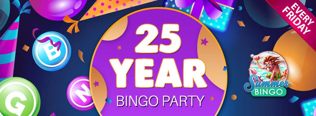 Get your 25-Year BINGO Party cards today at Bingo Fest