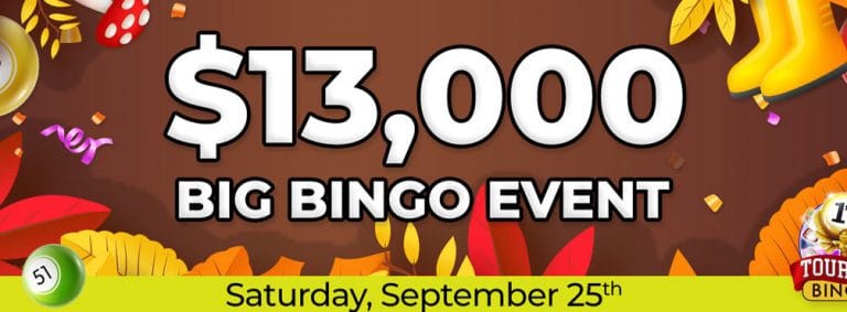 Play in the $13,000 Big Bingo Event at Cyber Bingo this September
