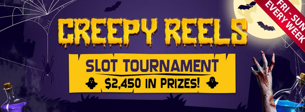 Win $1,000 cash in Bingo Spirit Creepy Reels Slot Tournament