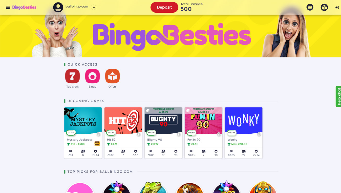 Bingo Besties lobby