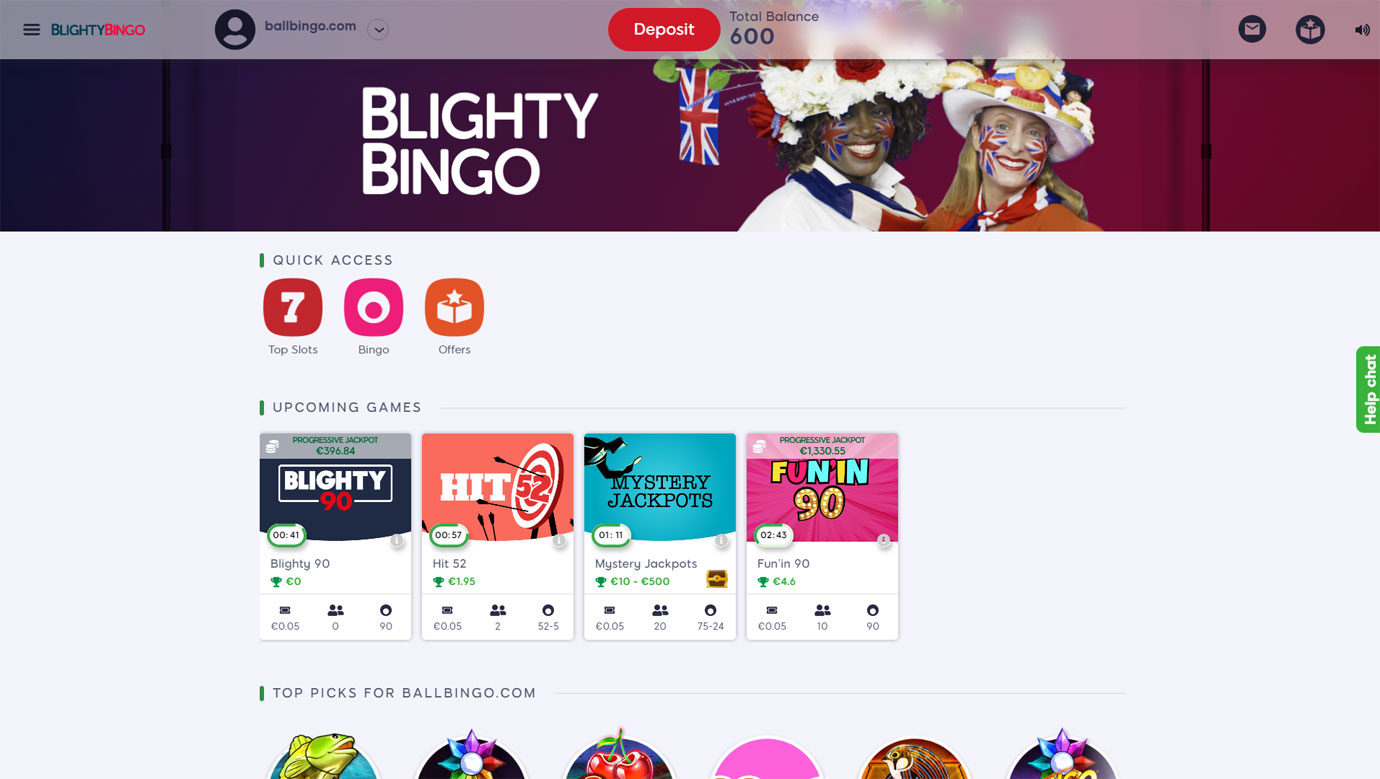Blighty Bingo lobby