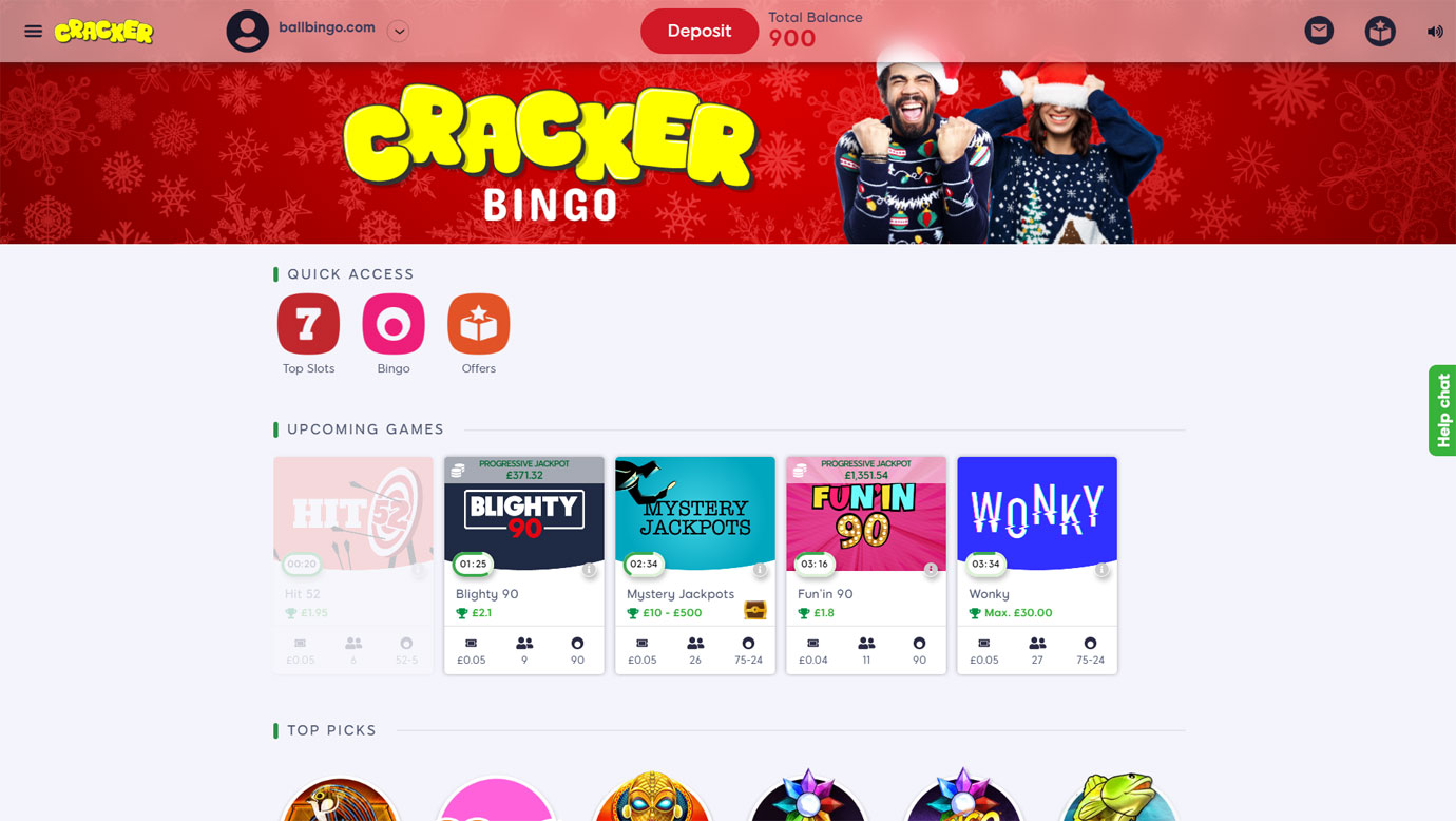 Cracker Bingo lobby