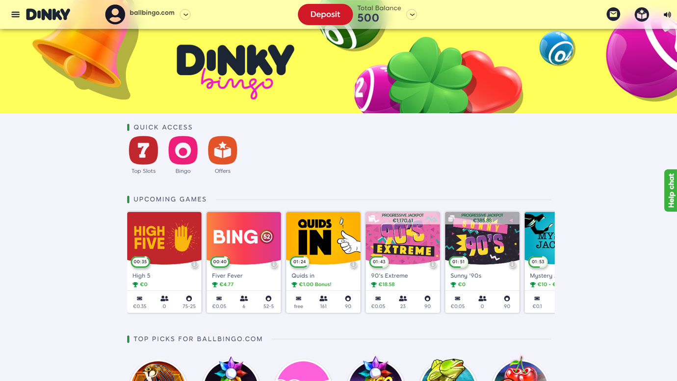 Dinky Bingo lobby