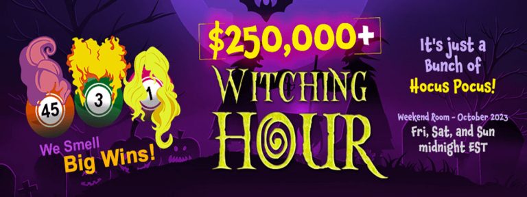 $250,000+ Witching Hour. We Smell Big Wins! It’s just a Bunch of Hocus Pocus