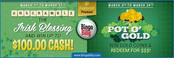 Bingo Billy – The Lucky of the Irish is with you this Month!