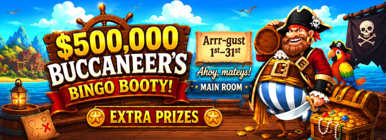 $500,000 Buccaneer’s Bingo Booty at Amigo Bingo!